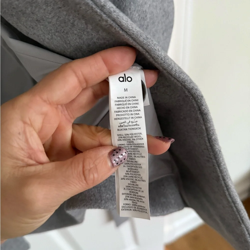 ALO Yoga Gameday Wool Belted Coat Athletic Heather Grey NEW with tags